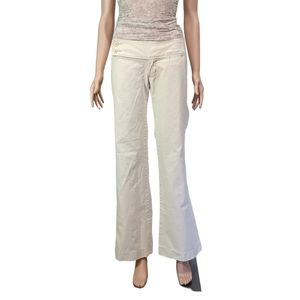 Abercrombie & Fitch Low Rise Jeans Women's Boot Cut Leg Cream Size 2